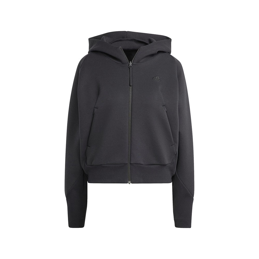 Image of ADIDAS Felpa Palestra Full Zip Con Cappuccio Nero Donna XS