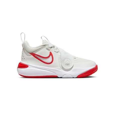 Nike Team Hustle D 11 Ps Bianco Rosso - Scarpe Ginnastica Bambino