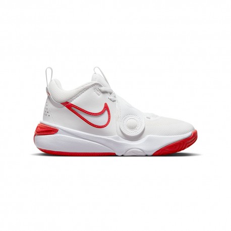 Nike Team Hustle D 11 Gs Bianco Rosso -Scarpe Ginnastica Bambino