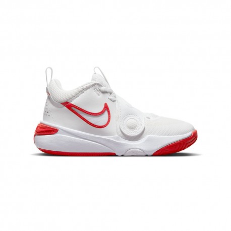 Nike Team Hustle D 11 Gs Bianco Rosso - Scarpe Ginnastica Bambino