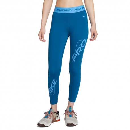 Nike Leggings Sportivi Tight Pro Train Blu Donna