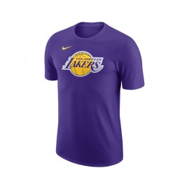 Nike T-Shirt Basket Nba Lakers Logo1 Viola Giallo Uomo