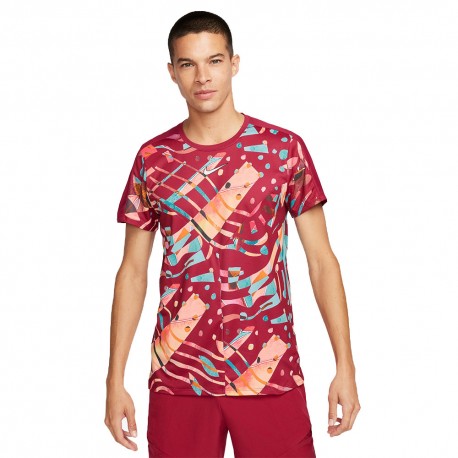 Nike Maglia Tennis Slam Ny Geode Rosso Bianco Uomo