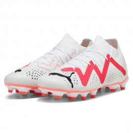 Puma Fututre Match FG/AG Bianco Rosso - Scarpe Da Calcio Uomo