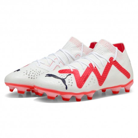 Puma Fututre Pro FG/AG Bianco Rosso - Scarpe Da Calcio Uomo