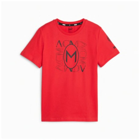 Puma Maglia Maniche Corte Acm Ftblcore Rosso Nero Bambino