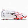 Puma Ultra Pro FG/AG Bianco Rosso - Scarpe Da Calcio Uomo