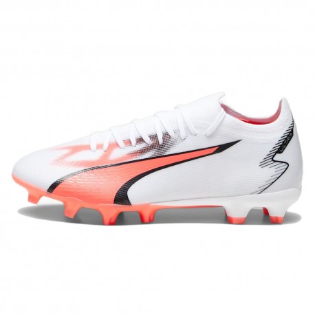 Puma Ultra Pro FG/AG Bianco Rosso - Scarpe Da Calcio Uomo