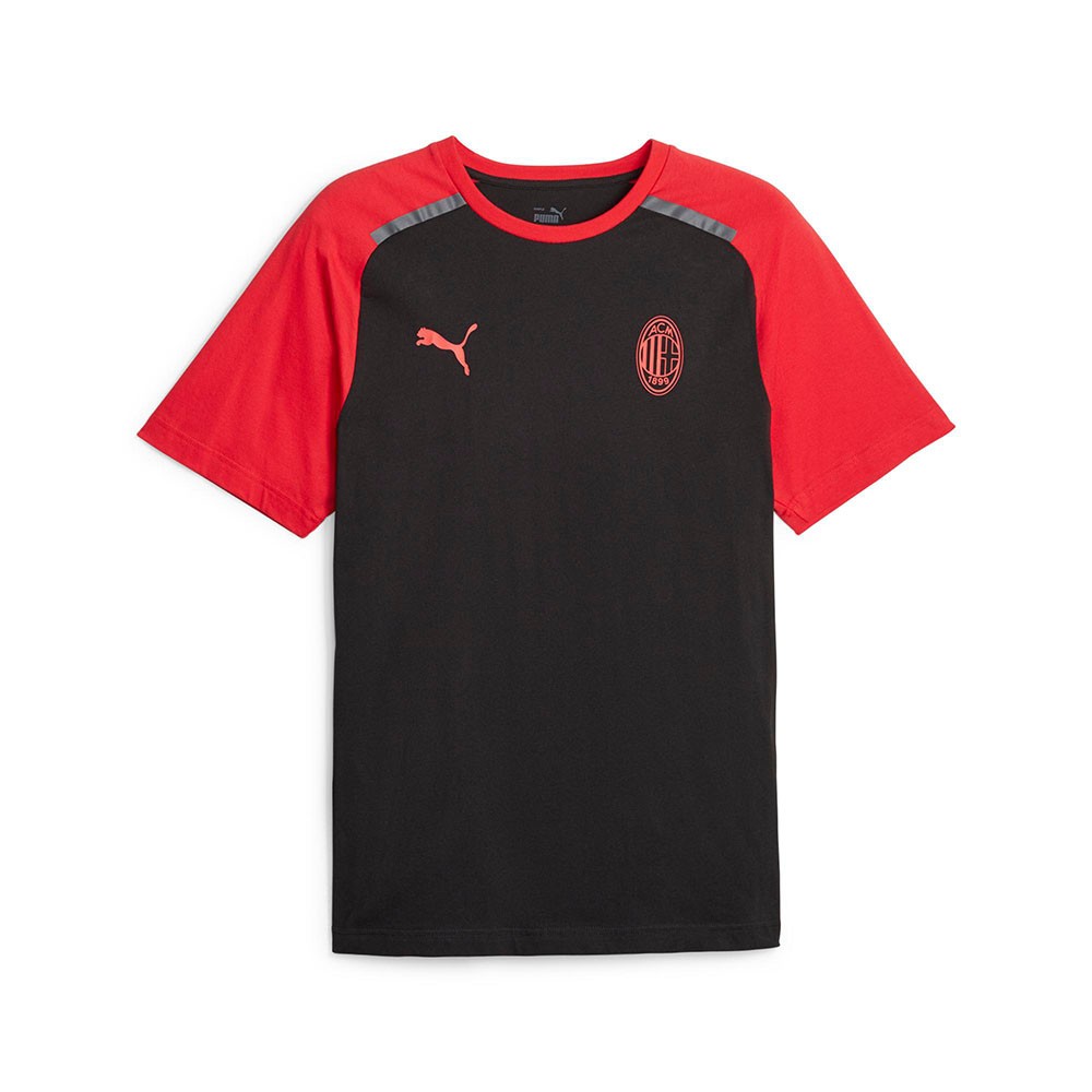 Image of Puma Maglia Maniche Corte Ac Milan Casuals Nero Rosso Uomo XL