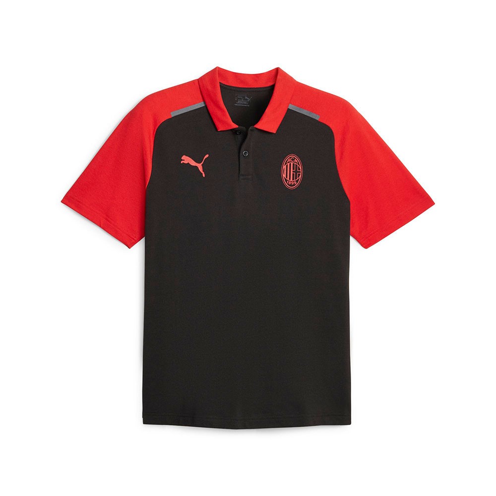 Puma Polo Calcio Ac Milan Casuals Nero Rosso Uomo XL