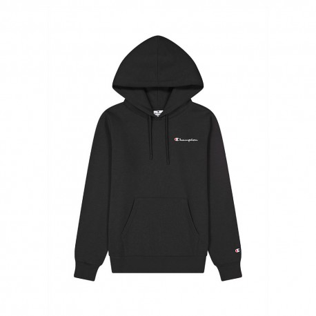Champion Felpa Con Cappuccio Logo Piccolo Nero Donna