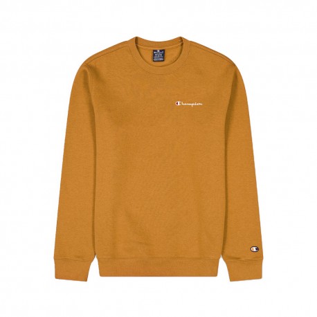 Champion Felpa Girocollo Logo Piccolo Cammello Uomo