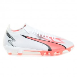 Puma Ultra Match FG/AG Bianco Rosso - Scarpe Da Calcio Uomo