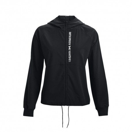 Under Armour Felpa Palestra Wovent Full Zip Train Nero Donna