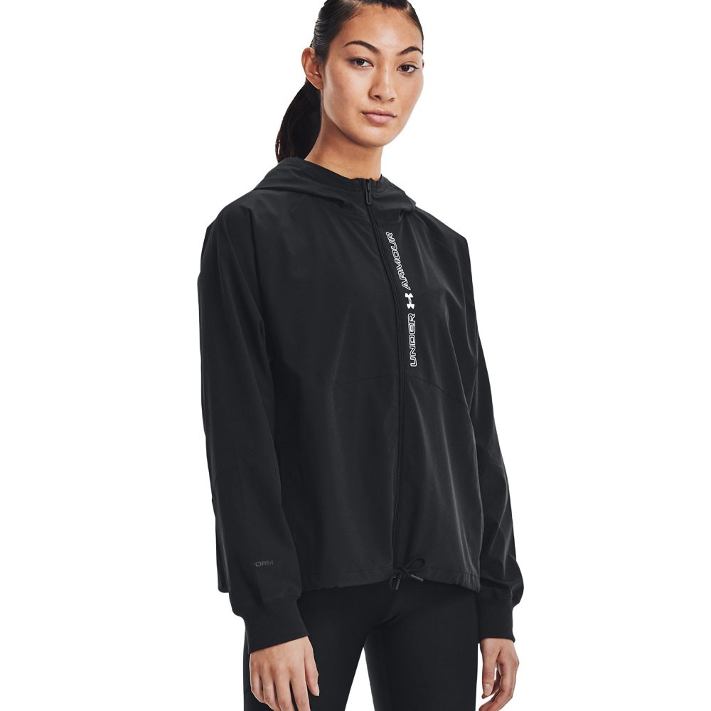 Under Armour Felpa Palestra Wovent Full Zip Train Nero Donna