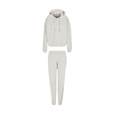 Ea7 Tuta Sportiva Sporty Con Cappuccio Grigio Donna