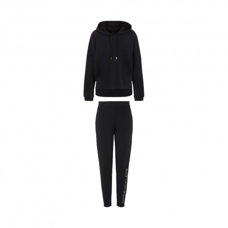 Ea7 Tuta Sportiva Sporty Con Cappuccio Nero Donna