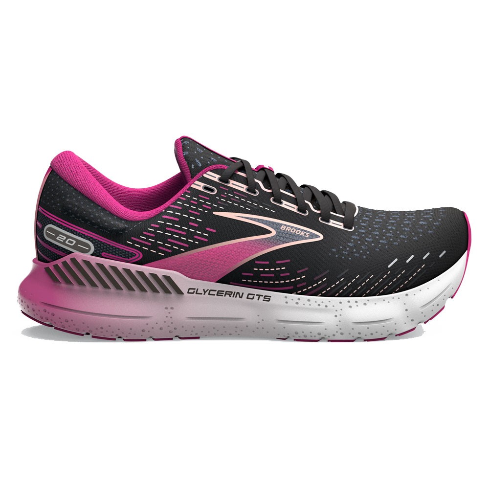 Brooks Glycerin Gts 20 Nero Fucsia - Scarpe Running Donna EUR 41 / US 9,5