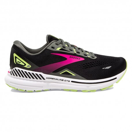 Brooks Adrenaline Gts 23 Nero Gunmetal Sharp Green - Scarpe Running Donna