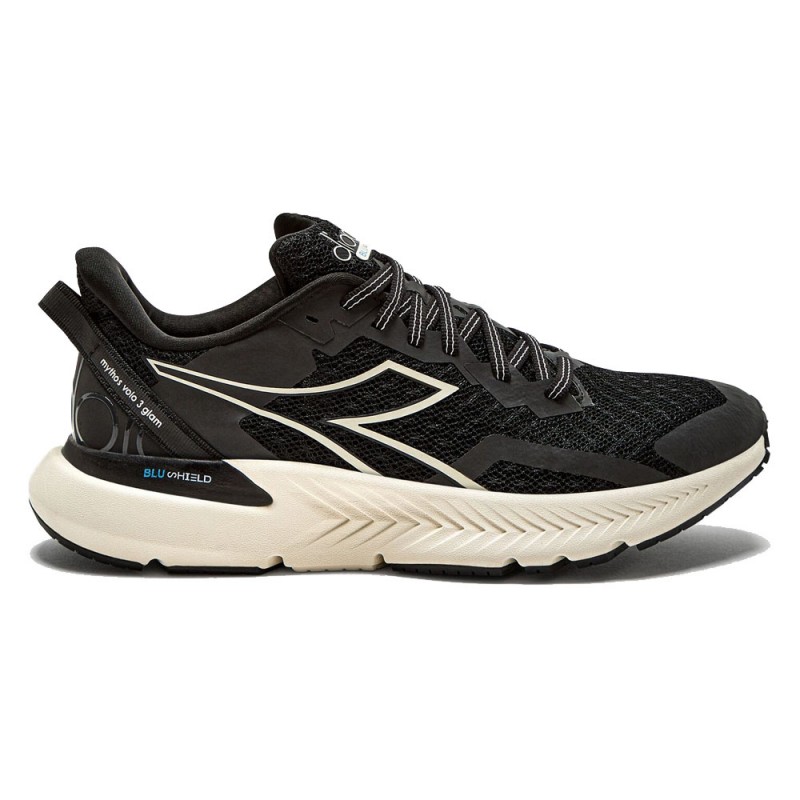 Diadora Mythos Volo 3 Glam Nero Bianco Scarpe Running Donna