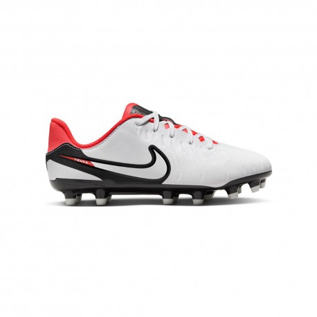 Nike Legend 10 Academy Fg Mg Bianco Rosso - Scarpe Da Calcio Bambino