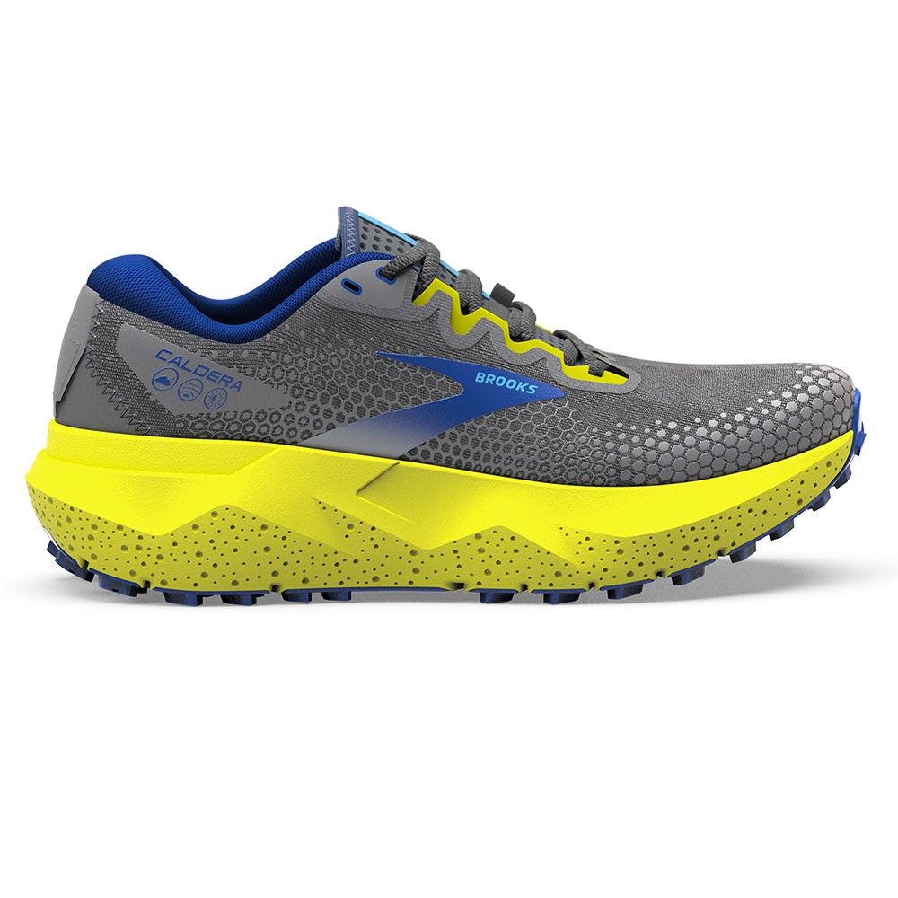 Brooks Caldera 6 Grigio Giallo Blu - Scarpe Trail Running Uomo EUR 42 / US 8,5