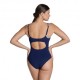 Arena Costume Intero Piscina Supportato Chiara Blu Navy Multi Donna