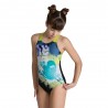 Arena Costume Intero Piscina Waves Breaking Nero Multi Bambina