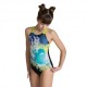 Arena Costume Intero Piscina Waves Breaking Nero Multi Bambina