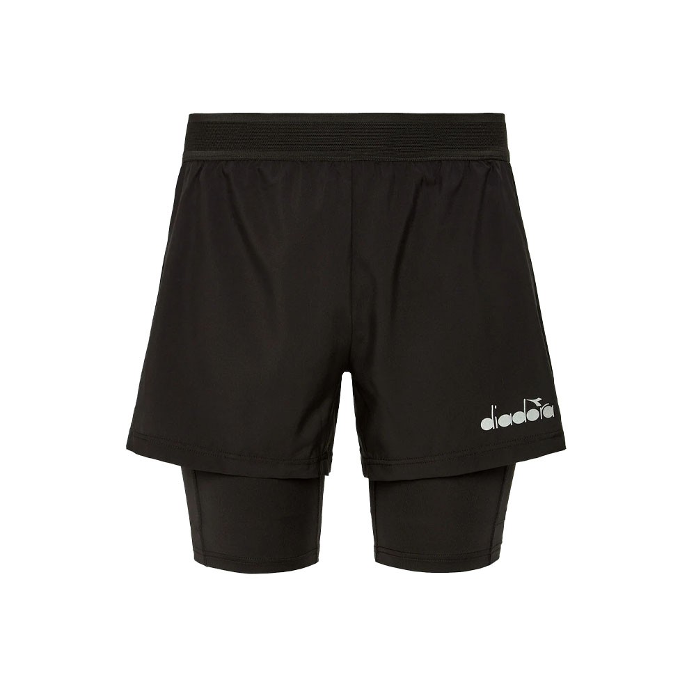 Diadora Pantaloncini Running 2In1 Be One Nero Uomo M