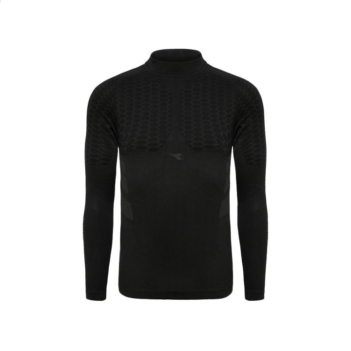 Diadora T-Shirt Running Ml Turtle Neck Act Hp Nero Uomo