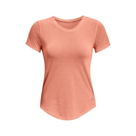 Under Armour T-Shirt Running Streaker Bubble Peach Bubble Peach Reflective Donna