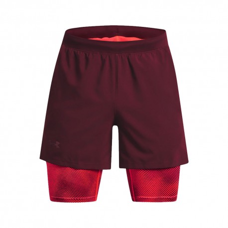 Under Armour Pantaloncini Running Launch 5" 2 In 1 Dark Maroon Beta Reflective Uomo