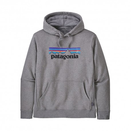 Patagonia Felpa Trekking P-6 Logo Uprisal Hoody Gravel Heather Uomo