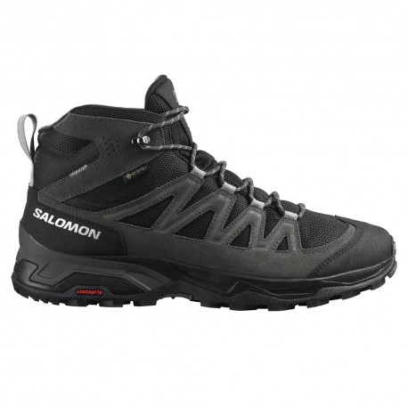 Salomon X Ward Leather Mid GORE-TEX Phantom Nero Magnet - Scarpe Trekking Uomo