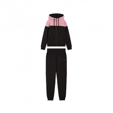 Freddy Tuta Sportiva Con Cerniera Con Cappuccio Bicolor Nero Rosa Donna