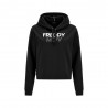 Freddy Felpa Palestra Senza Zip Con Cappuccio Nero Donna