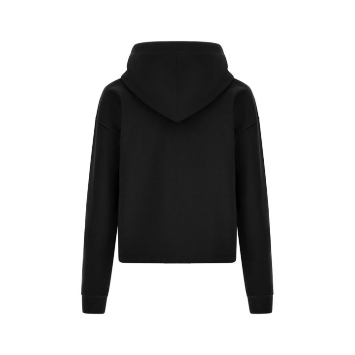 Freddy Felpa Palestra Senza Zip Con Cappuccio Nero Donna