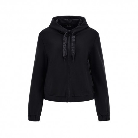 Freddy Felpa Palestra Full Zip Con Cappuccio Nero Donna
