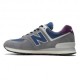 New Balance 574 Mesh Suede Grigio Blu - Sneakers Uomo
