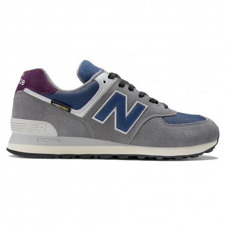 New Balance 574 Mesh Suede Grigio Blu - Sneakers Uomo