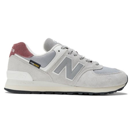 New Balance 574 Mesh Suede Sabbia Grigio - Sneakers Uomo