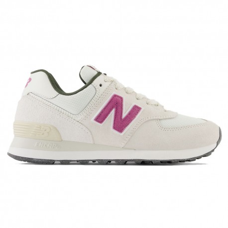 New Balance 574 Suede Mesh Panna Viola - Sneakers Donna