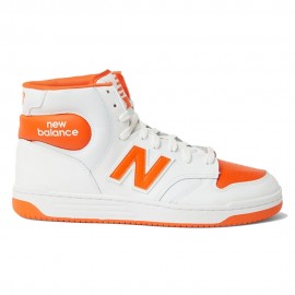 New Balance Bb 480 Hi Lea Bianco Arancio - Sneakers Uomo