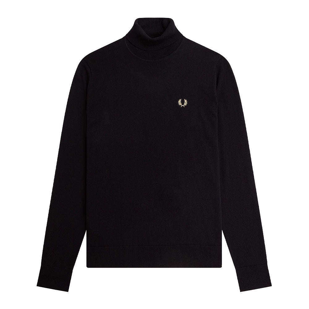 Image of Fred Perry Maglia Dolcevita Logo Nero Uomo L