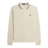 Fred Perry Polo Manica Lunga Bordino Bianco Uomo