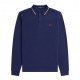 Fred Perry Polo Manica Lunga Bordino Blu Chiaro Uomo