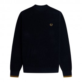 Fred Perry Maglioncino Girocollo Blu Uomo