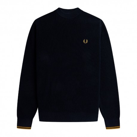 Fred Perry Maglioncino Girocollo Blu Uomo