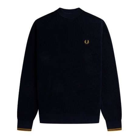 Fred Perry Maglioncino Girocollo Blu Uomo